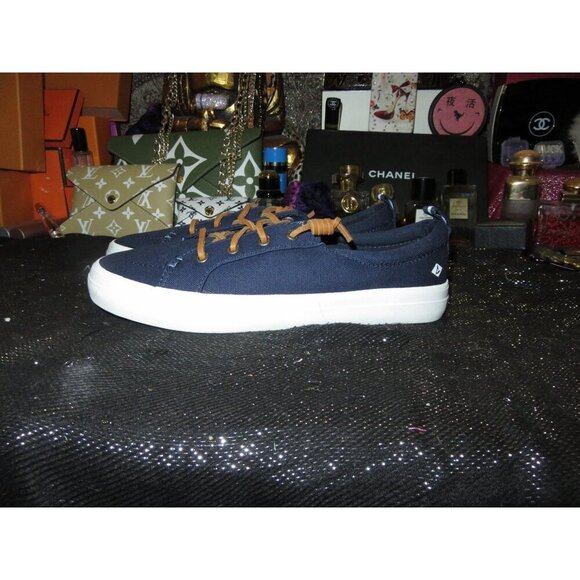 Sperry Crest Vipe Top Sider Navy Memory Foam Slip On Sneakers Boat Shoes sz 8.5 - Picture 1 of 13
